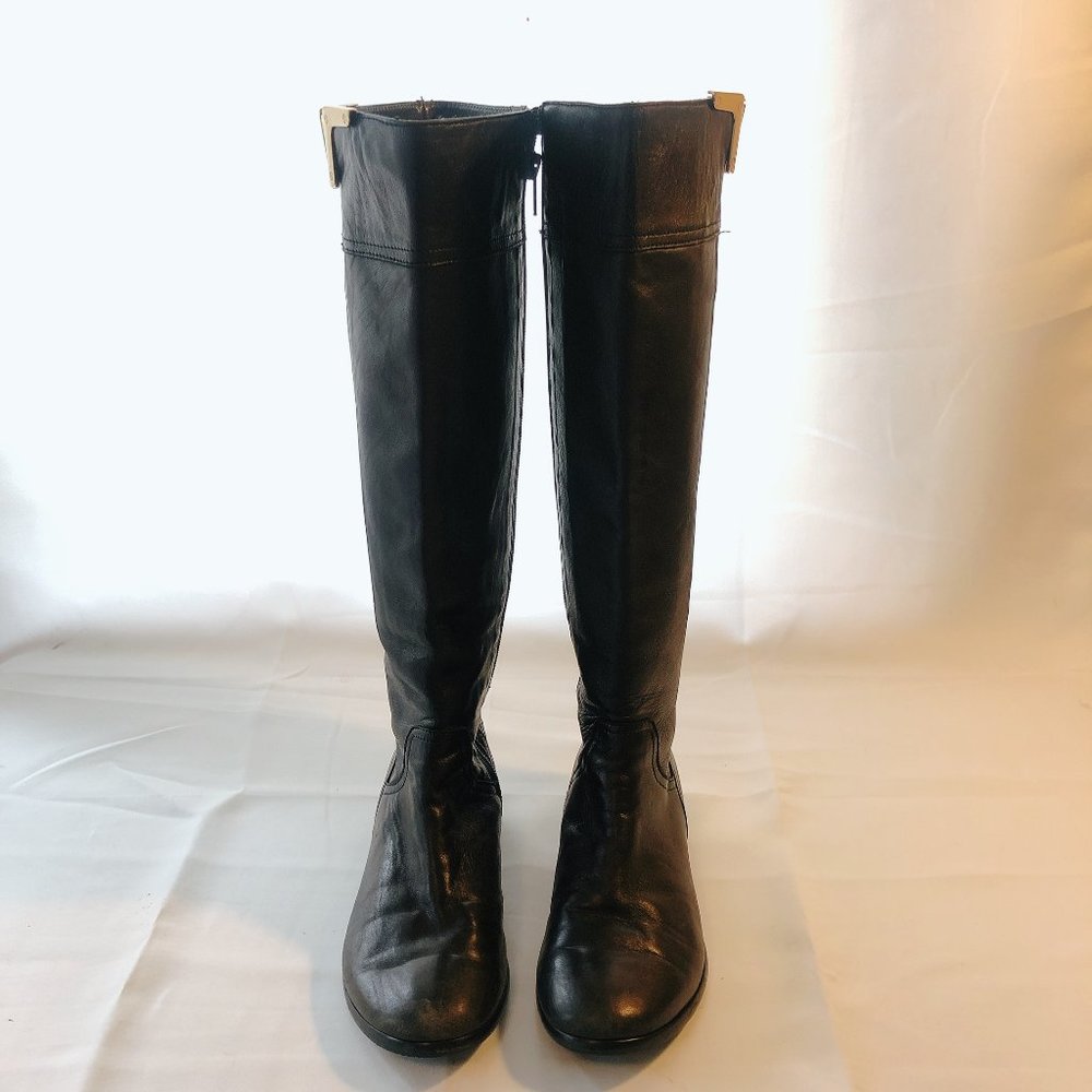 Napoleoni Knee High Embossed Croc Leather Boots